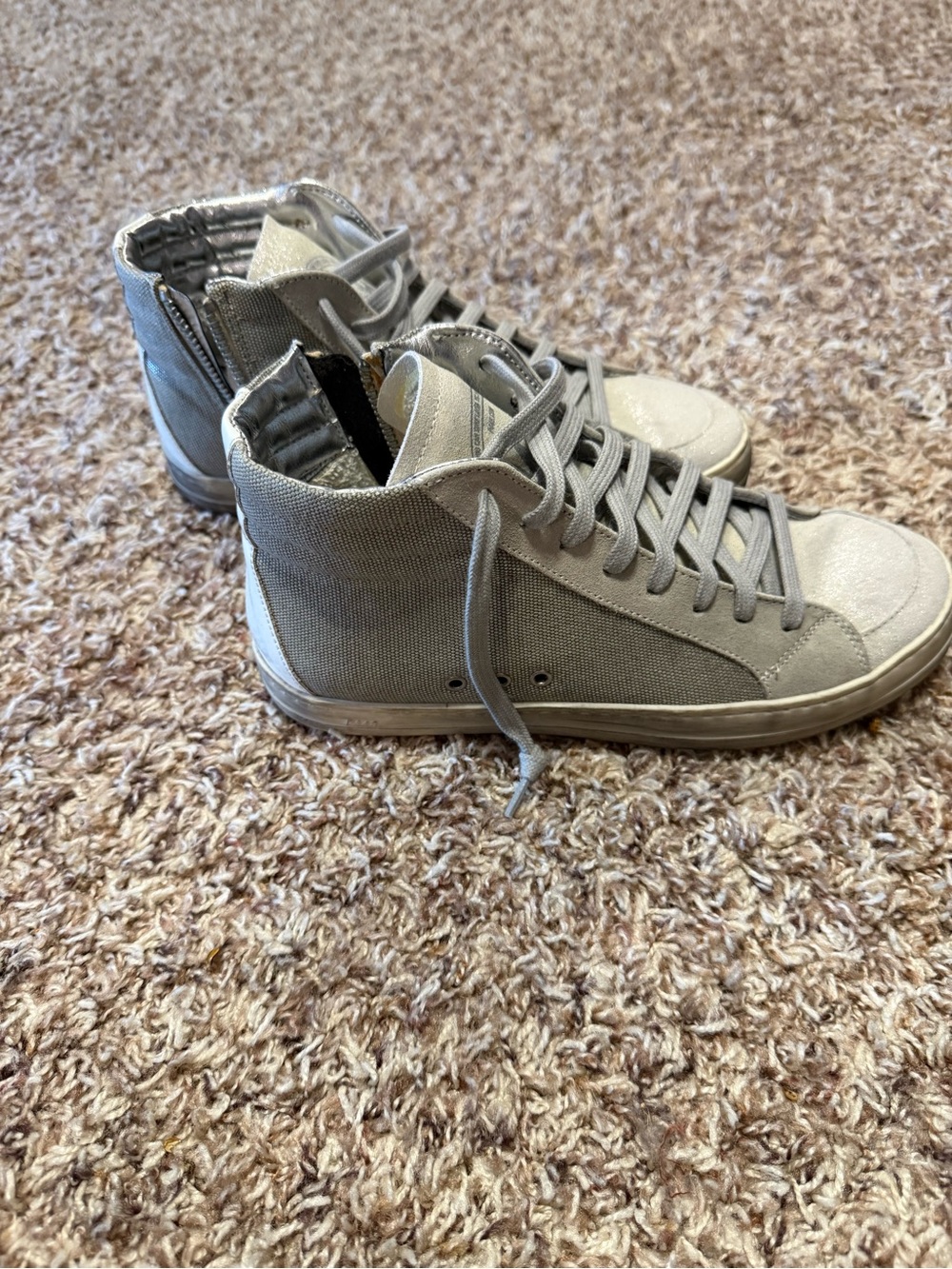 P448 Women's High-Top Sneakers in Light Gray